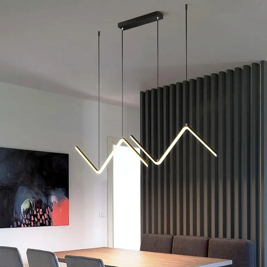 Black Linear LED Pendant