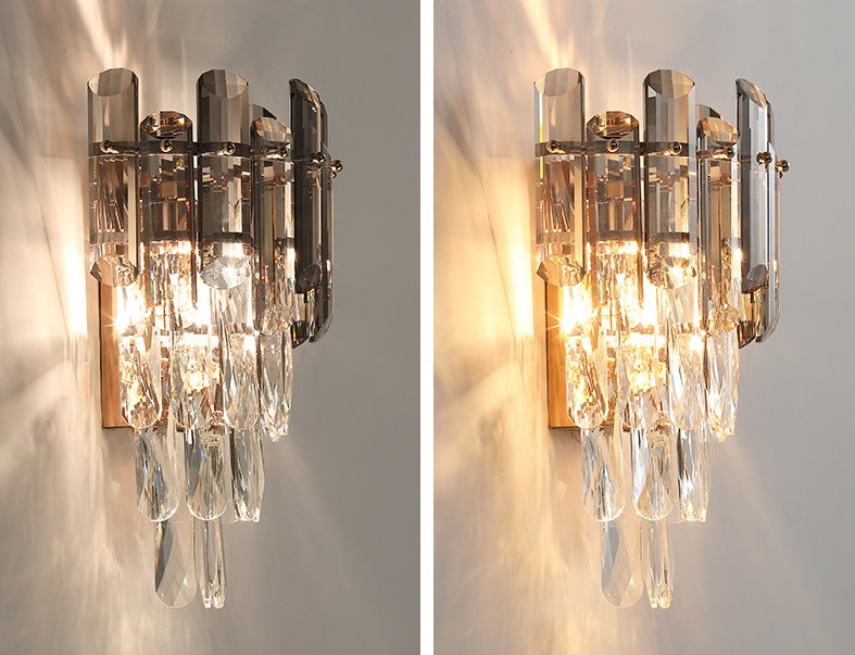 Victoria Smoked Crystal Wall Sconce