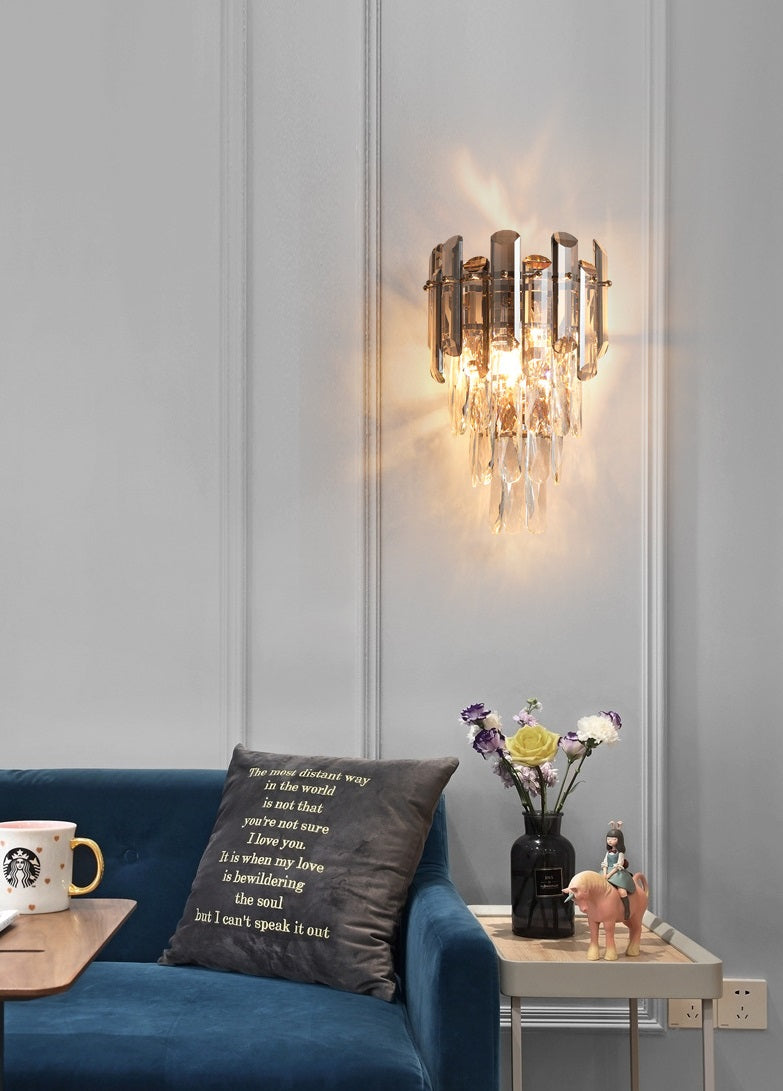 Victoria Smoked Crystal Wall Sconce