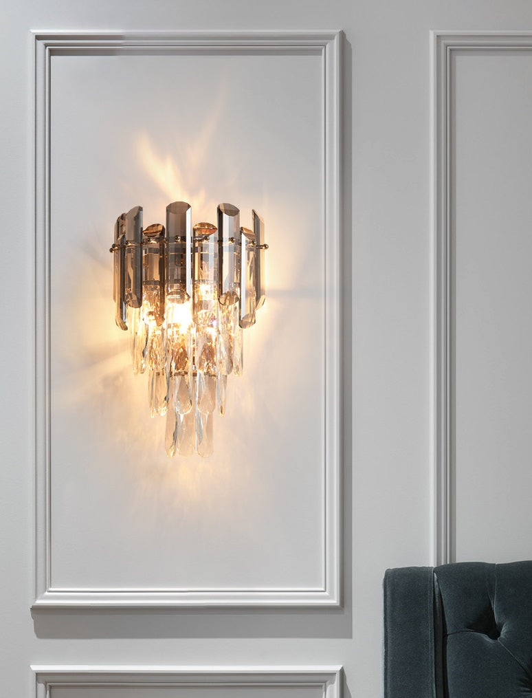 Victoria Smoked Crystal Wall Sconce