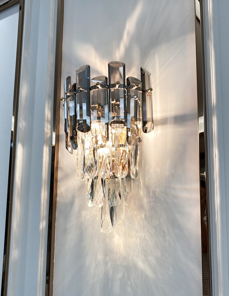 Victoria Smoked Crystal Wall Sconce