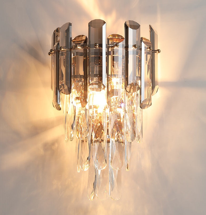 Victoria Smoked Crystal Wall Sconce