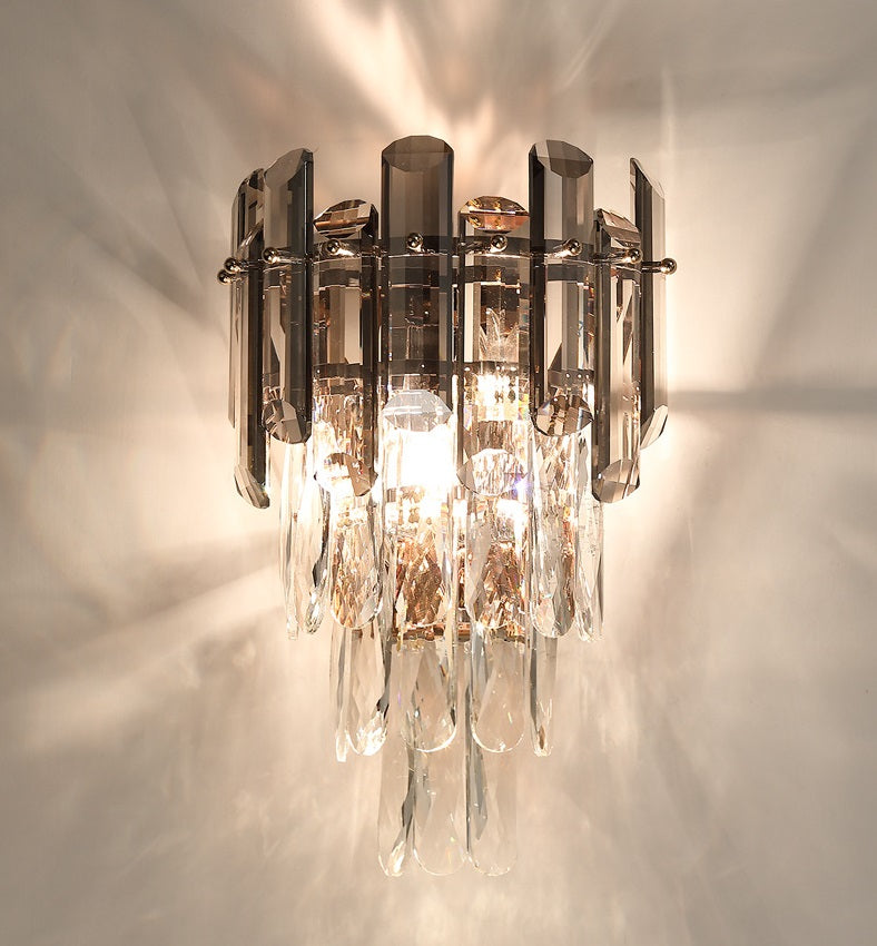 Victoria Smoked Crystal Wall Sconce